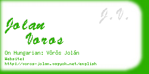 jolan voros business card
